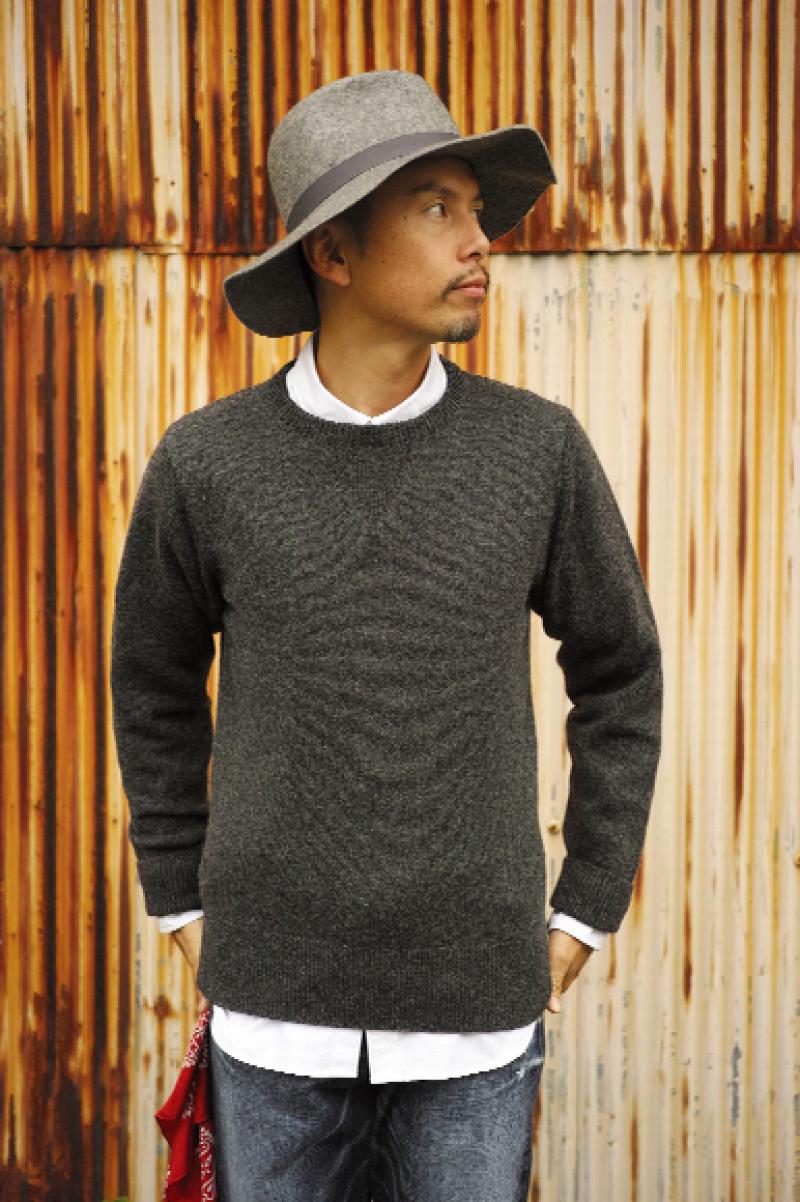 SOPHNET. 156127 LAMBS WOOL CREW NECK KNIT