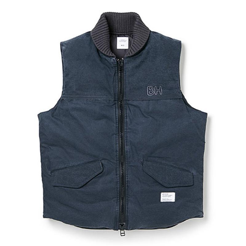 BEDWIN CHINO DOWN VEST "FRIPP":BLACK !!