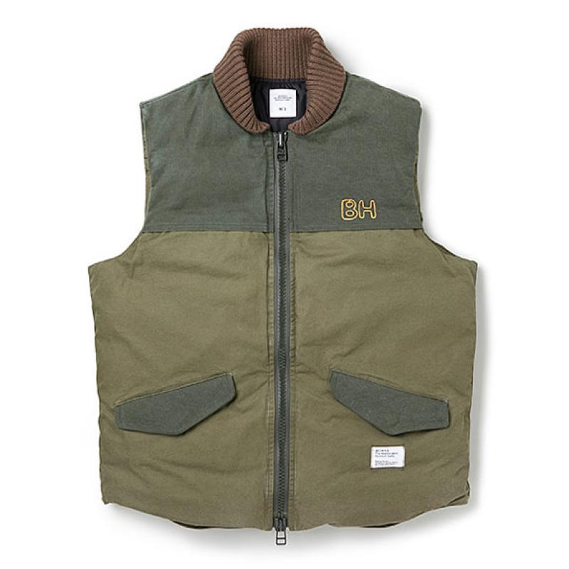 BEDWIN CHINO DOWN VEST "FRIPP":OLIVE !!