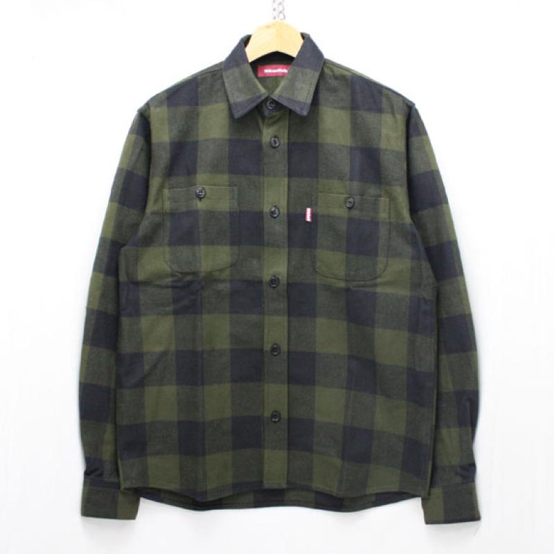 HIDE&SEEK Check L/S Shirt (15aw):O D !!