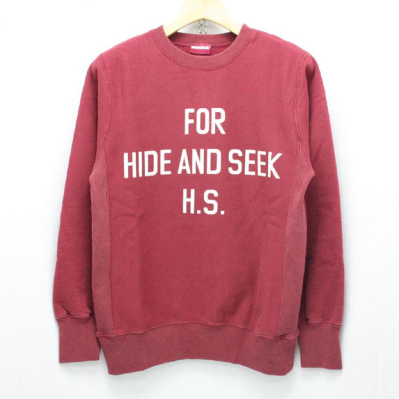 HIDE&SEEK For H.S. Sweat Shirt (15aw):BURGUNDY !!