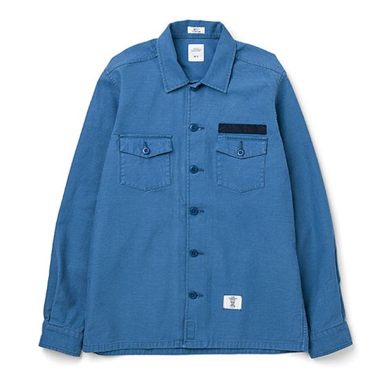 BEDWIN L/S MILITARY SHIRT "CLIFF":BLUE !!