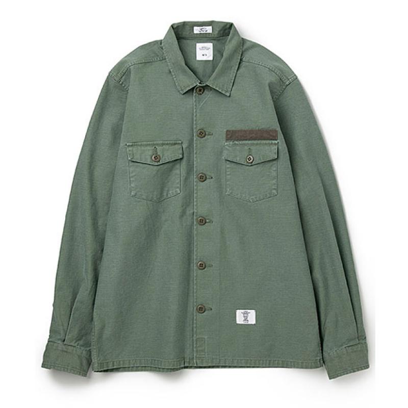 BEDWIN L/S MILITARY SHIRT "CLIFF":OLIVE !!