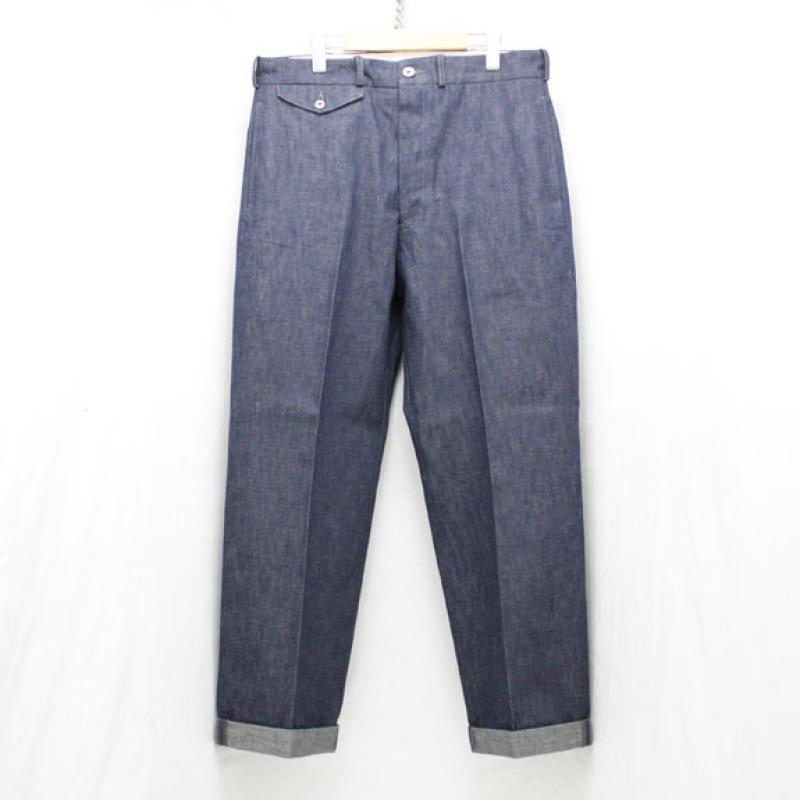 BELAFONTE RAGTIME DENIM TROUSERS with CINCH BACK:10.5oz INDIGO DENIM !!