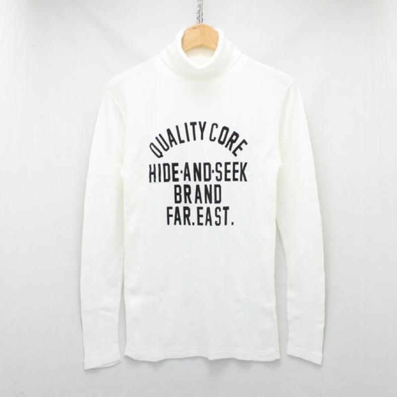 HIDE&SEEK Waffle Hineck L/S (Healthknit 15aw):OFF WHITE !!