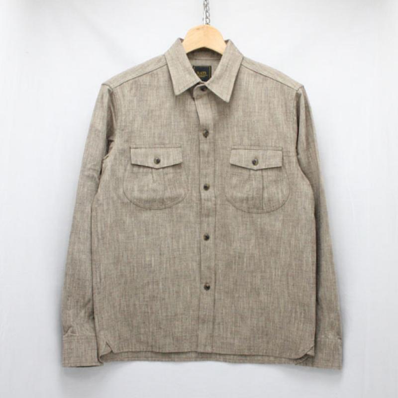 RATS BELLOWED POCKET WORK SHIRT:BEIGE !!