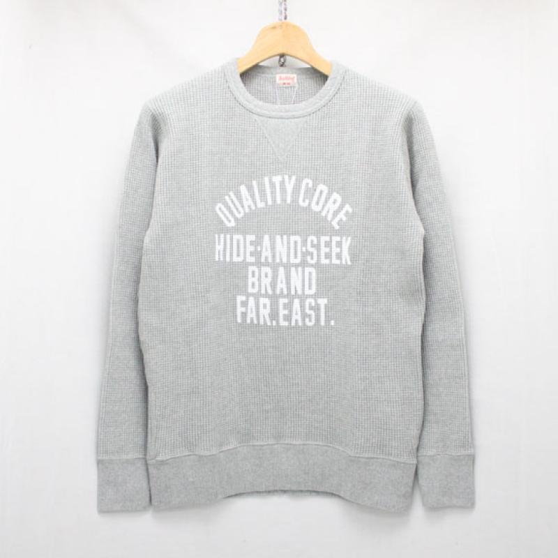 HIDE&SEEK Waffle L/S Shirt (Healthknit 15aw-2):H-GRAY !!