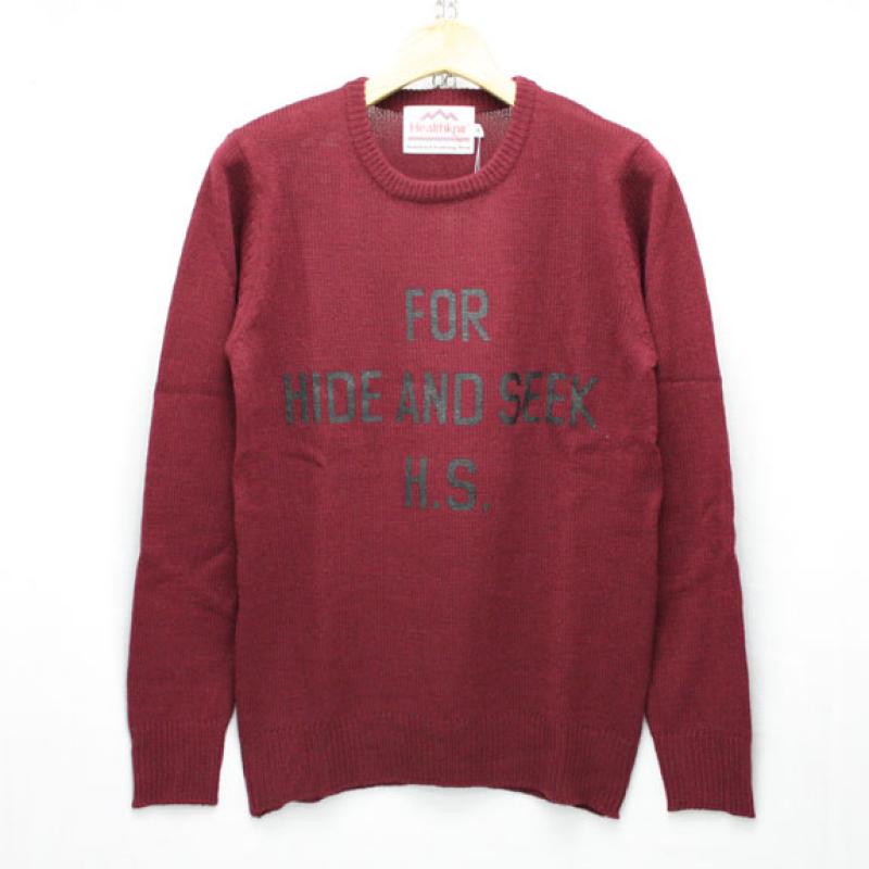 HIDE&SEEK For H.S. Knit L/S (Healthknit):BURGUNDY(SOLID) !!