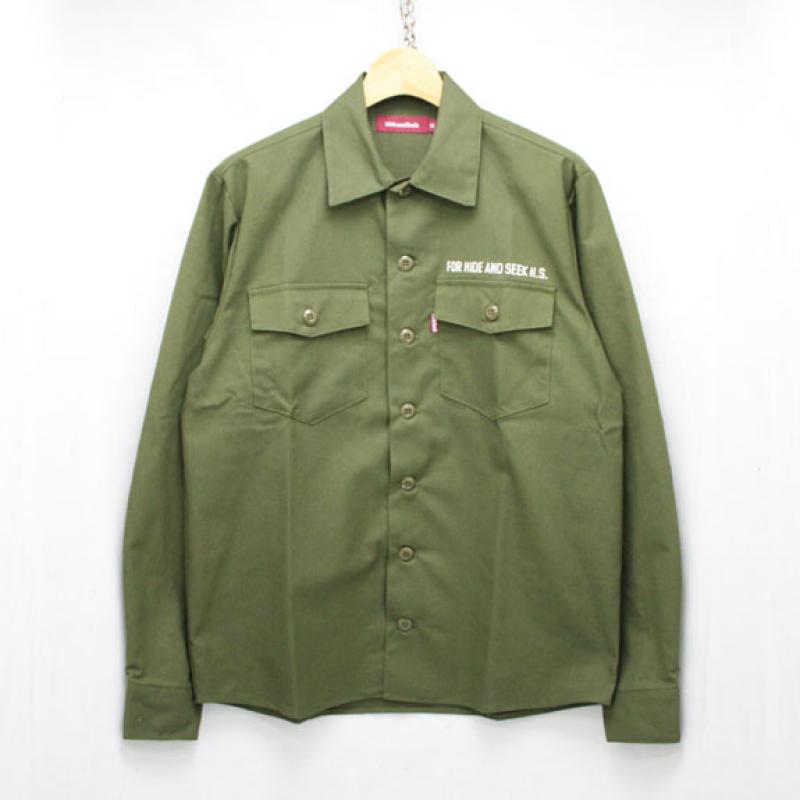 HIDE&SEEK Fatigue L/S Shirt (16ss):O D !!