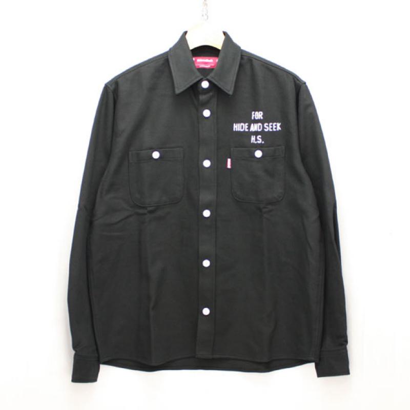 HIDE&SEEK Heavy Twill L/S Shirt:BLACK !!