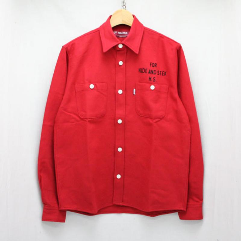 HIDE&SEEK Heavy Twill L/S Shirt:RED !!