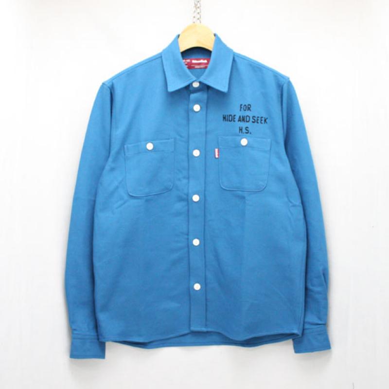 HIDE&SEEK Heavy Twill L/S Shirt:BLUE !!