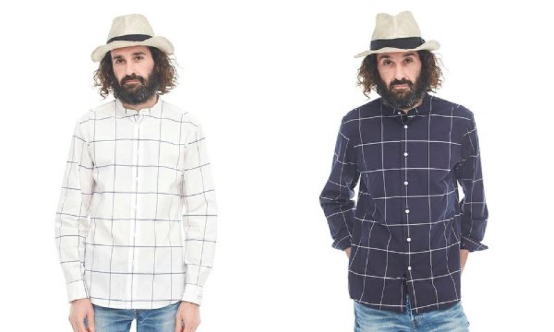 SANDINISTA꿷Band Collar Stretch Check Shirt٤Ǥ