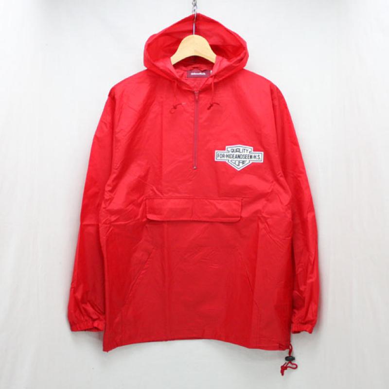 HIDE&SEEK Q.C. Emblem Nylon Parka (16ss):RED !!