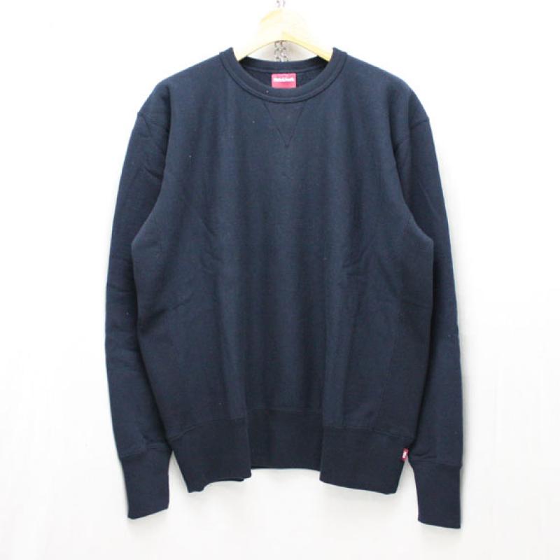 HIDE&SEEK Reverse Weave Sweat Shirt:NAVY !!