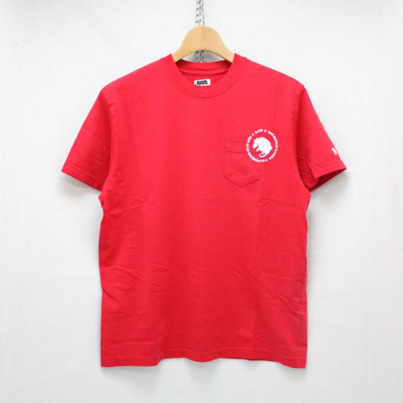 RATS "THE RATS" POCKET T-SHIRT:RED !!