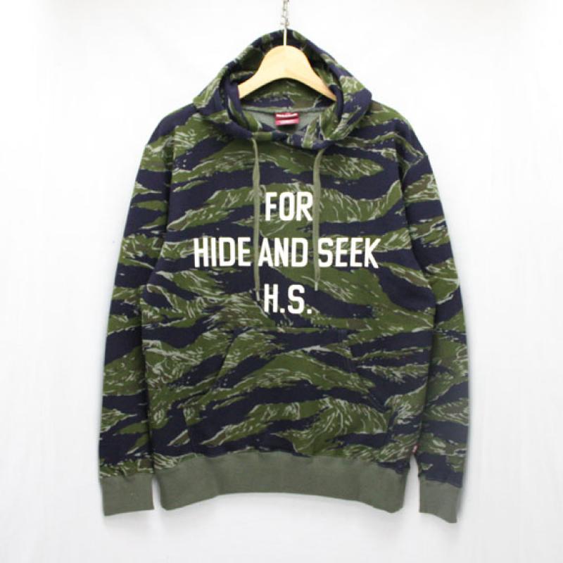 HIDE&SEEK Camo Sweat Parka (16ss):TIGER CAMO !!