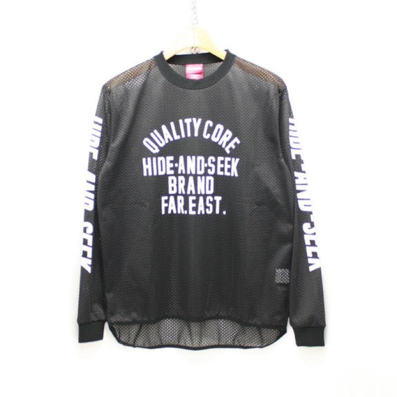 HIDE&SEEK Mesh L/S Shirt:BLACK !!