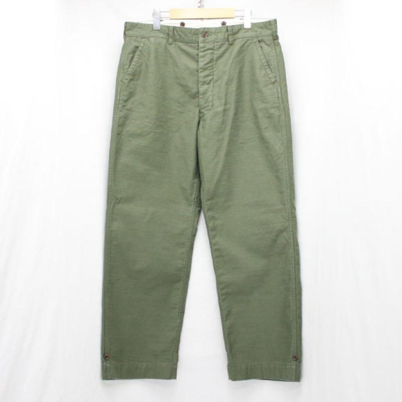 BELAFONTE RAGTIME FATIGUE TROUSERS (BAKER BACK SATIN):OLIVE GREEN !!