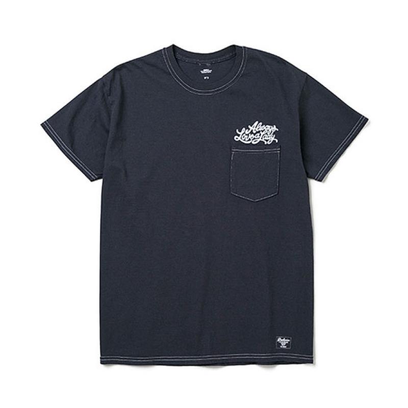 BEDWIN S/S C-NECK POCKET T "MARY":BLACK !!