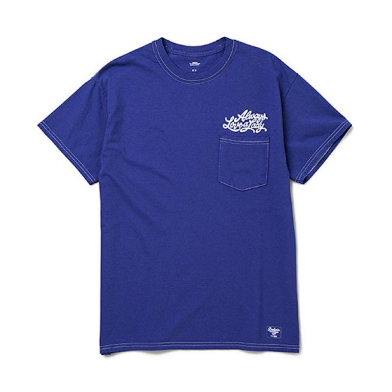 BEDWIN S/S C-NECK POCKET T "MARY":NAVY !!