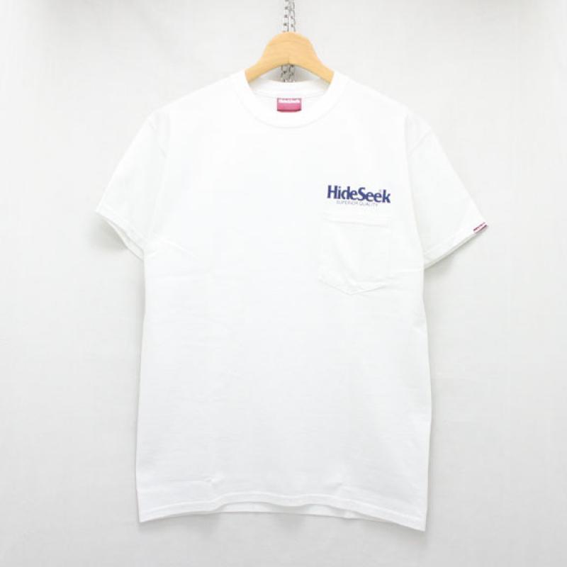 HIDE&SEEK Logo Pocket S/S Tee (16ss):WHITE !!