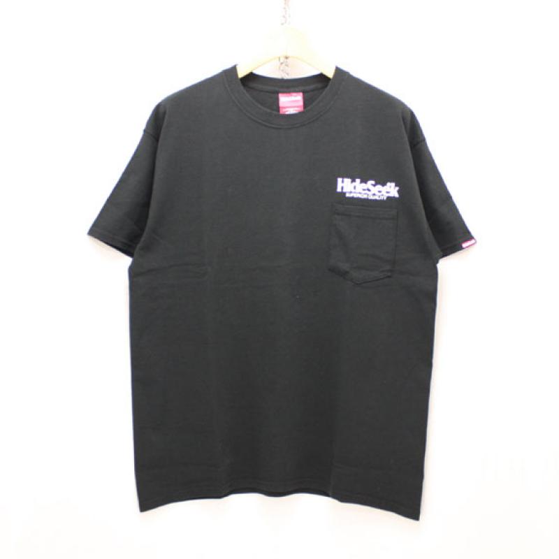 HIDE&SEEK Logo Pocket S/S Tee (16ss):BLACK !!