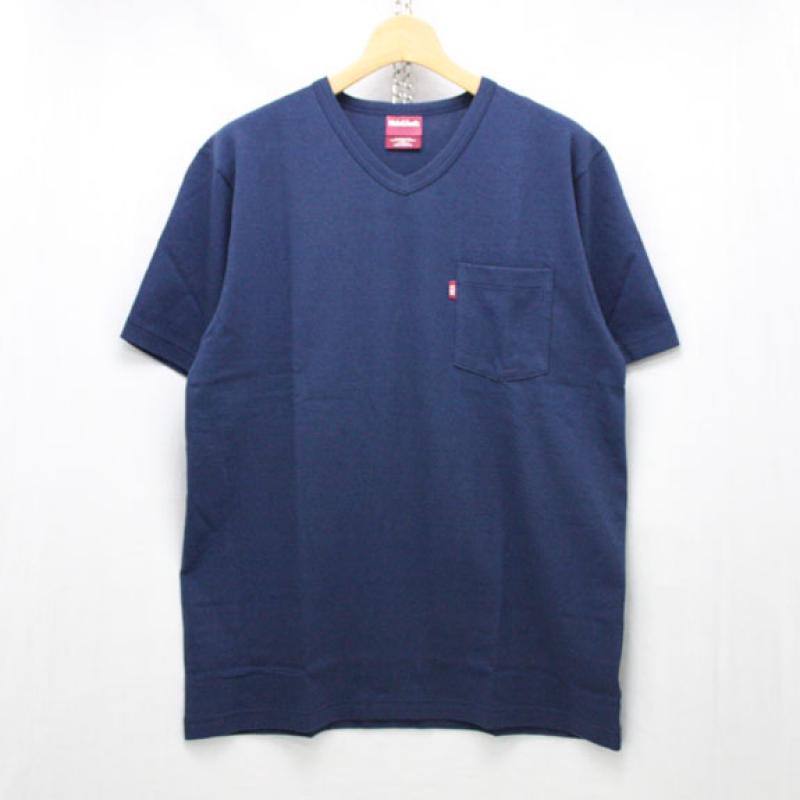 HIDE&SEEK Pocket V-Neck S/S Tee (16ss):NAVY !!