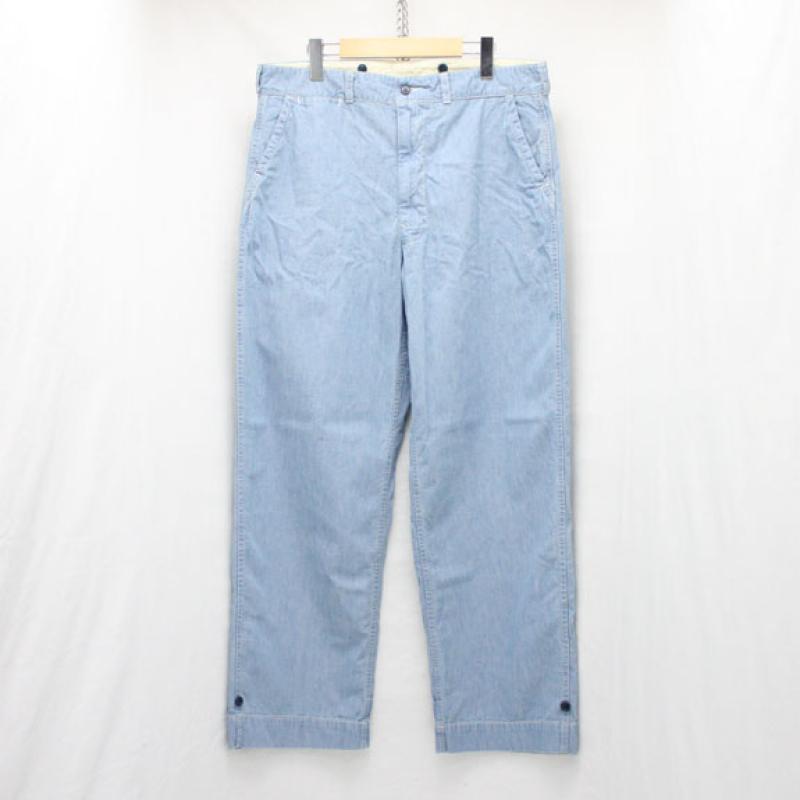 BELAFONTE RAGTIME FATIGUE TROUSERS (AGED CHAMBRAY):8oz WASHED BLUE CHAMBRAY !!