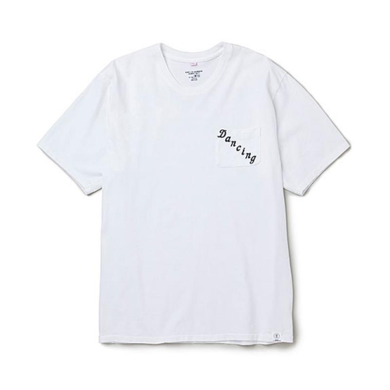 BEDWIN S/S C-NECK POCKET T "AVENT":WHITE !!