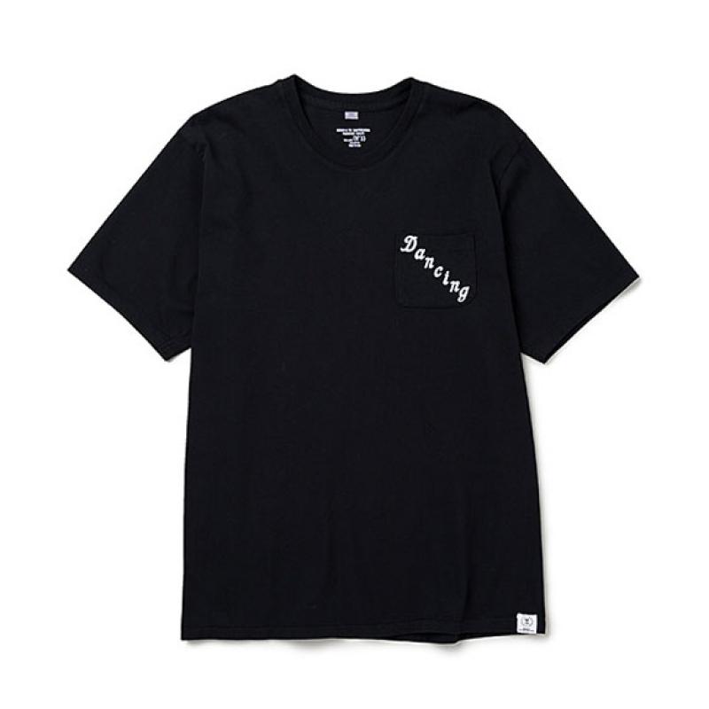 BEDWIN S/S C-NECK POCKET T "AVENT":BLACK !!