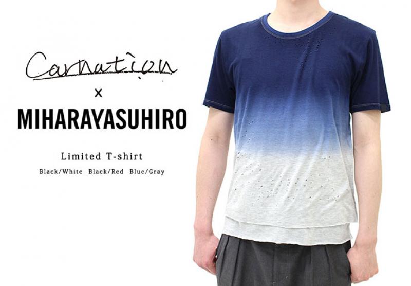 MIHARAYASUHIRO x Carnation GRADATION DAMAGED T