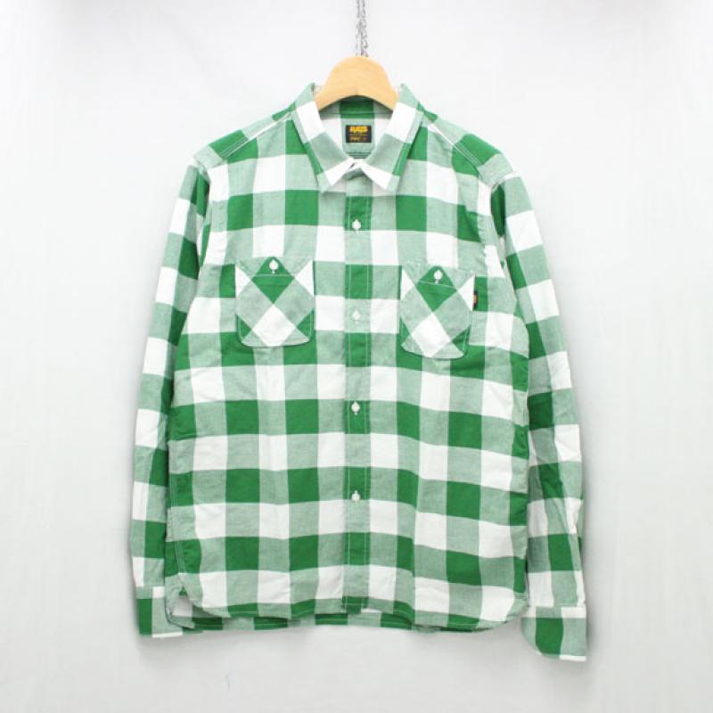 RATS BUFFALO CHECK TRIPLE STITCH SHIRT:GREEN !!