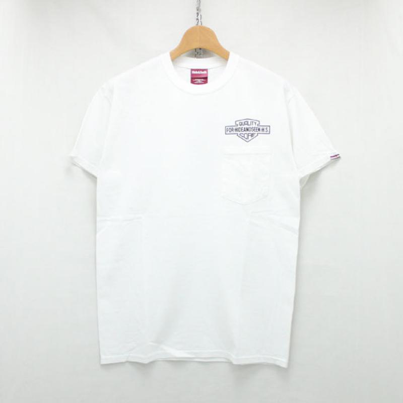 HIDE&SEEK Q.C. Emblem Pocket Tee:WHITE !!