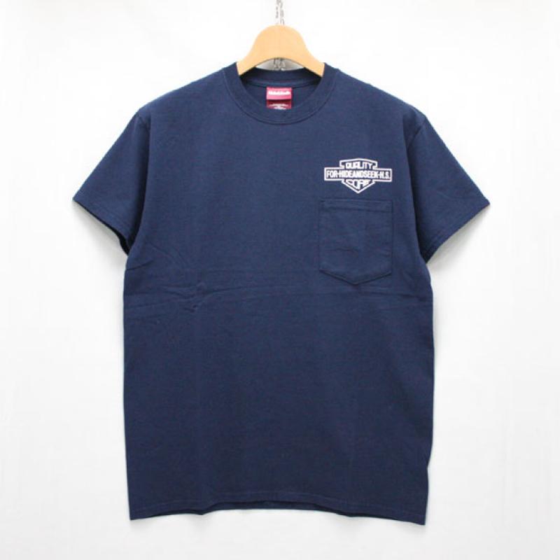 HIDE&SEEK Q.C. Emblem Pocket Tee:NAVY !!