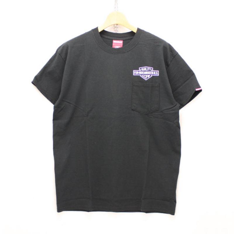 HIDE&SEEK Q.C. Emblem Pocket Tee:BLACKWHITE !!