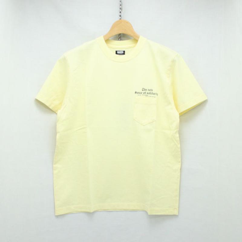 RATS OLD ENGLISH POCKET T-SHIRT:YELLOW !!