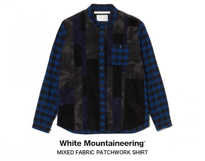 White Mountaineering/MIXED FABRIC PATCHWORK SHIRT