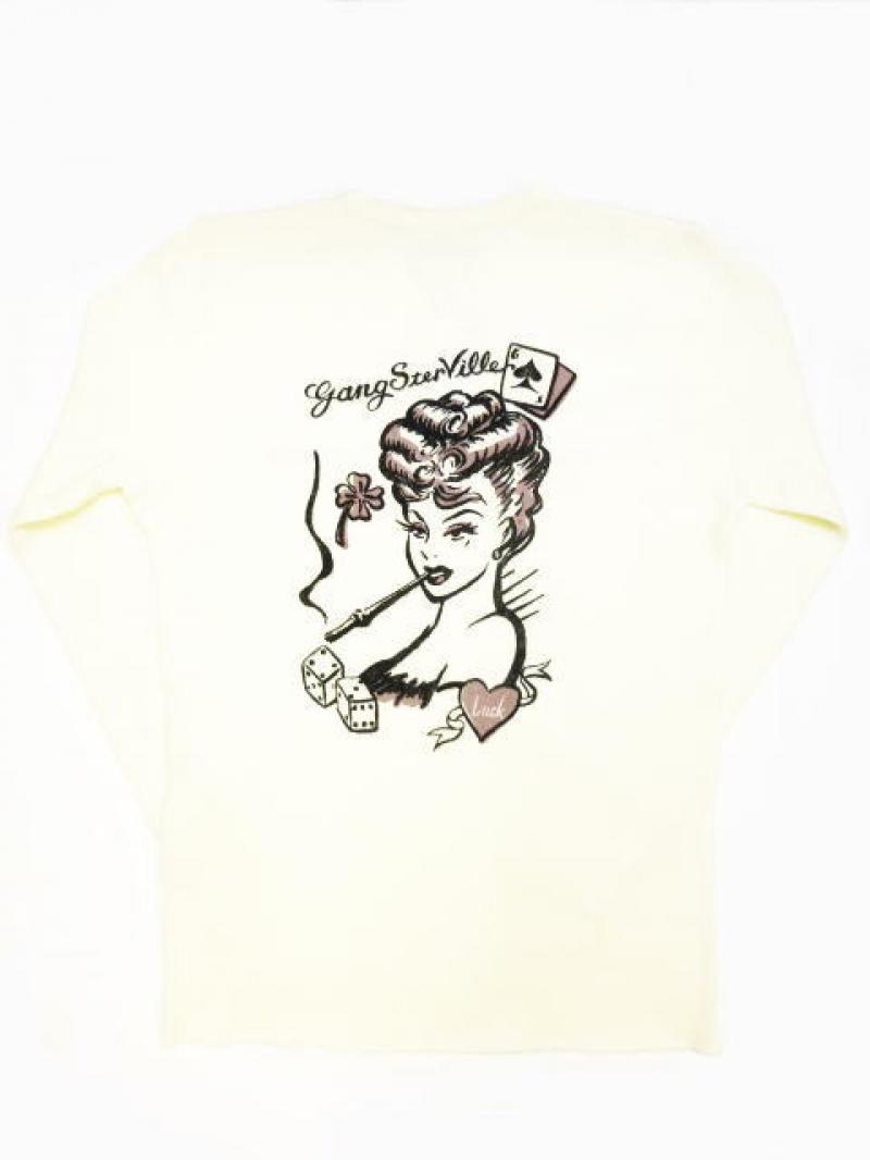 GANGSTERVILLE(󥰥)VEGAS LADY-L/S HENRY T-SHIRTS