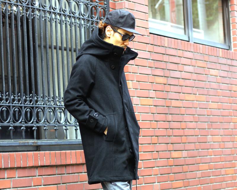 カーキ×インディゴ nonnative COAT MELTONBUFFALOCHECK | alamiah.edu.sa