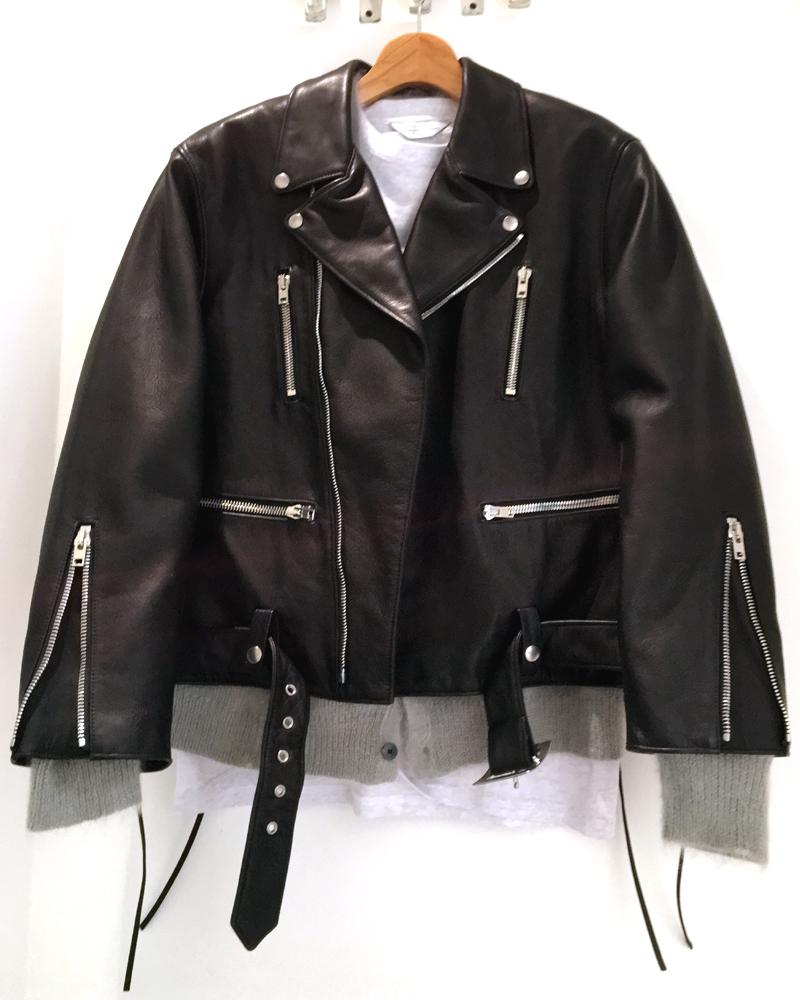   UNUSED / Leather riders jacket 