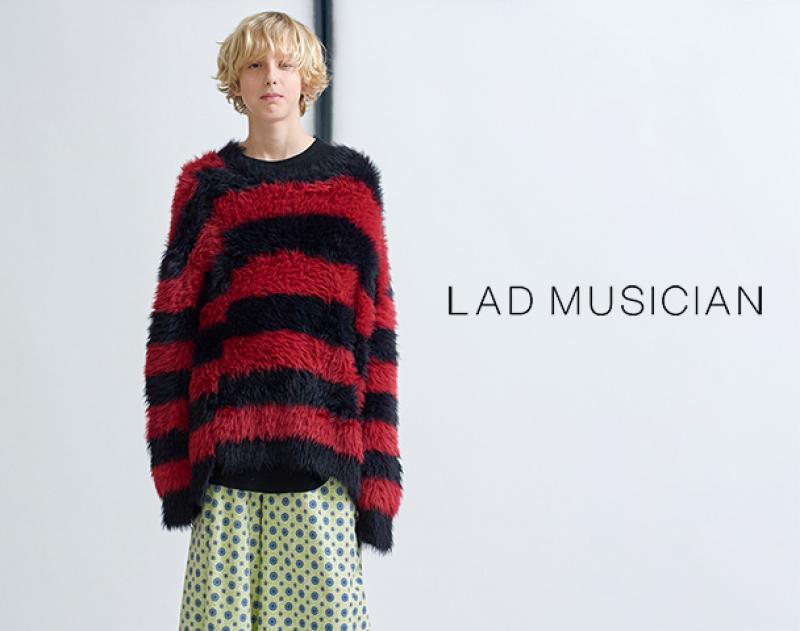 LAD MUSICIAN / ƥ "SHAGGY BORDER KNIT PULLOVER"