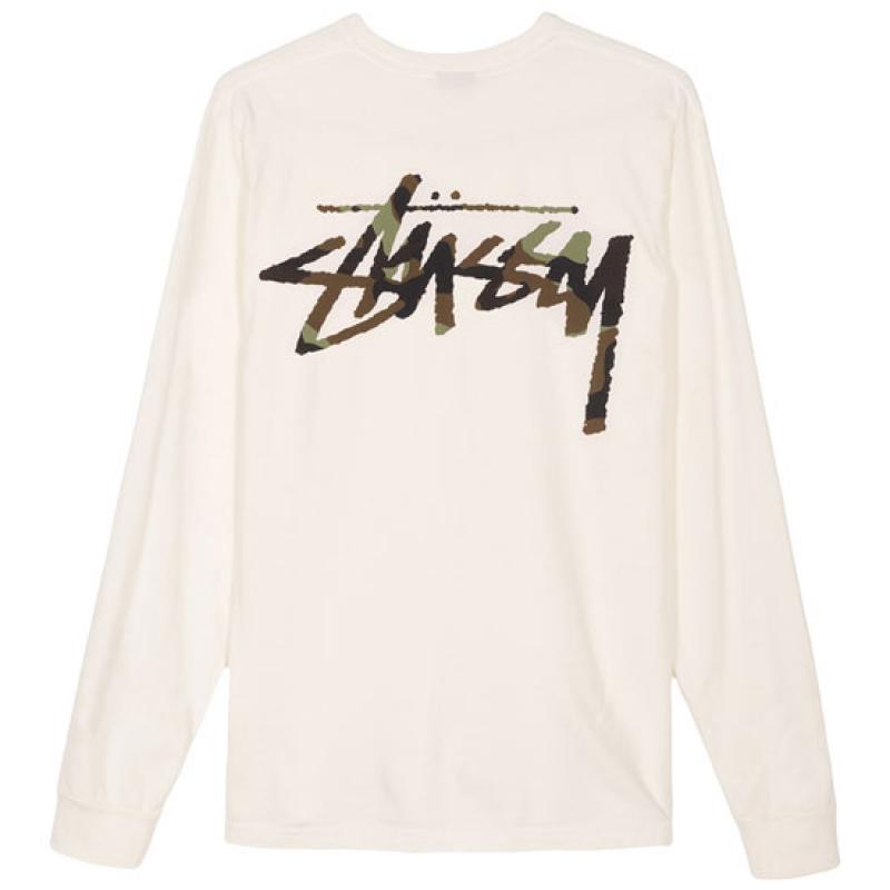 stussy Camo Stock Pigment Dyed Pocket L/SL Tee