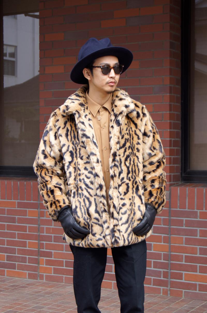 WACKO MARIA - LEOPARD FUR COACH JACKET.