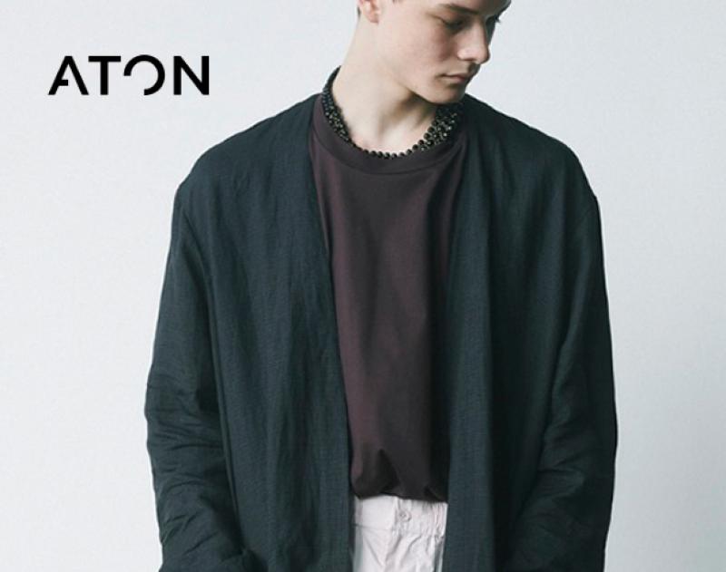 ATON / ƥ SUVIN COTTON CREW NECK LONG DRESSand more