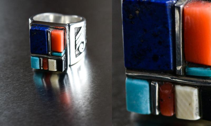 Eddie Scott Kohtalawva : Multistone Inlay Ring