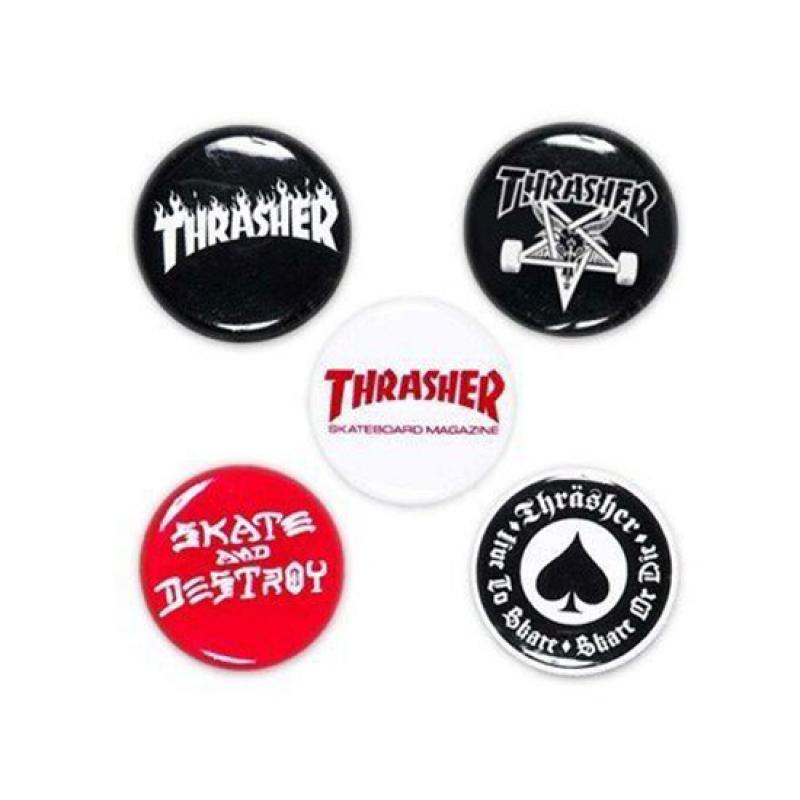 THRASHER Logo Buttons (5 Pack)