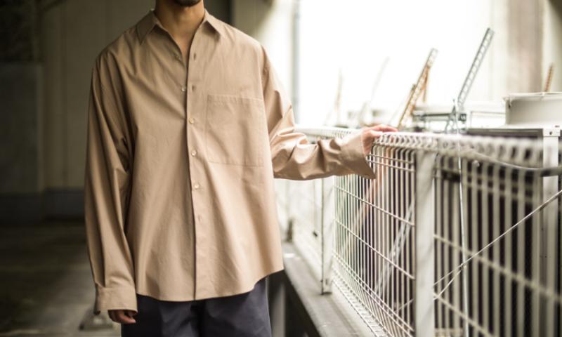 AURALEE : WASHED FINX TWILL BIG SHIRTS