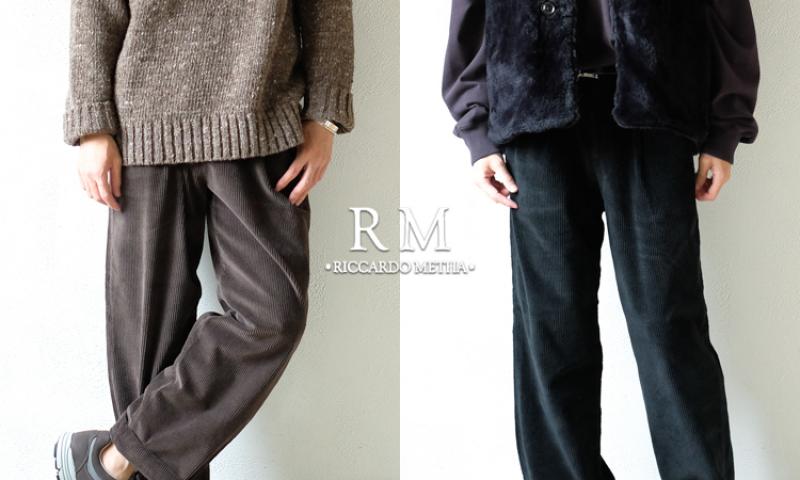 RICCARDO METHA:WIDE CORDUROY 1TUCK PANTS