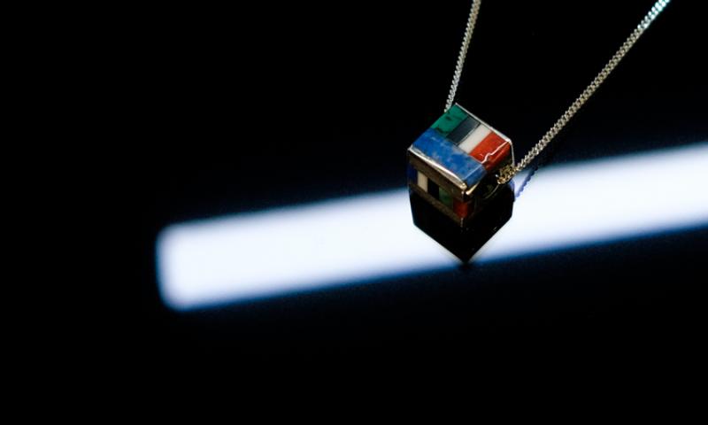 Kris Sekaquaptewa:Inlay Cube Pendant